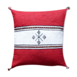 Moroccan Berber cushion Red and White