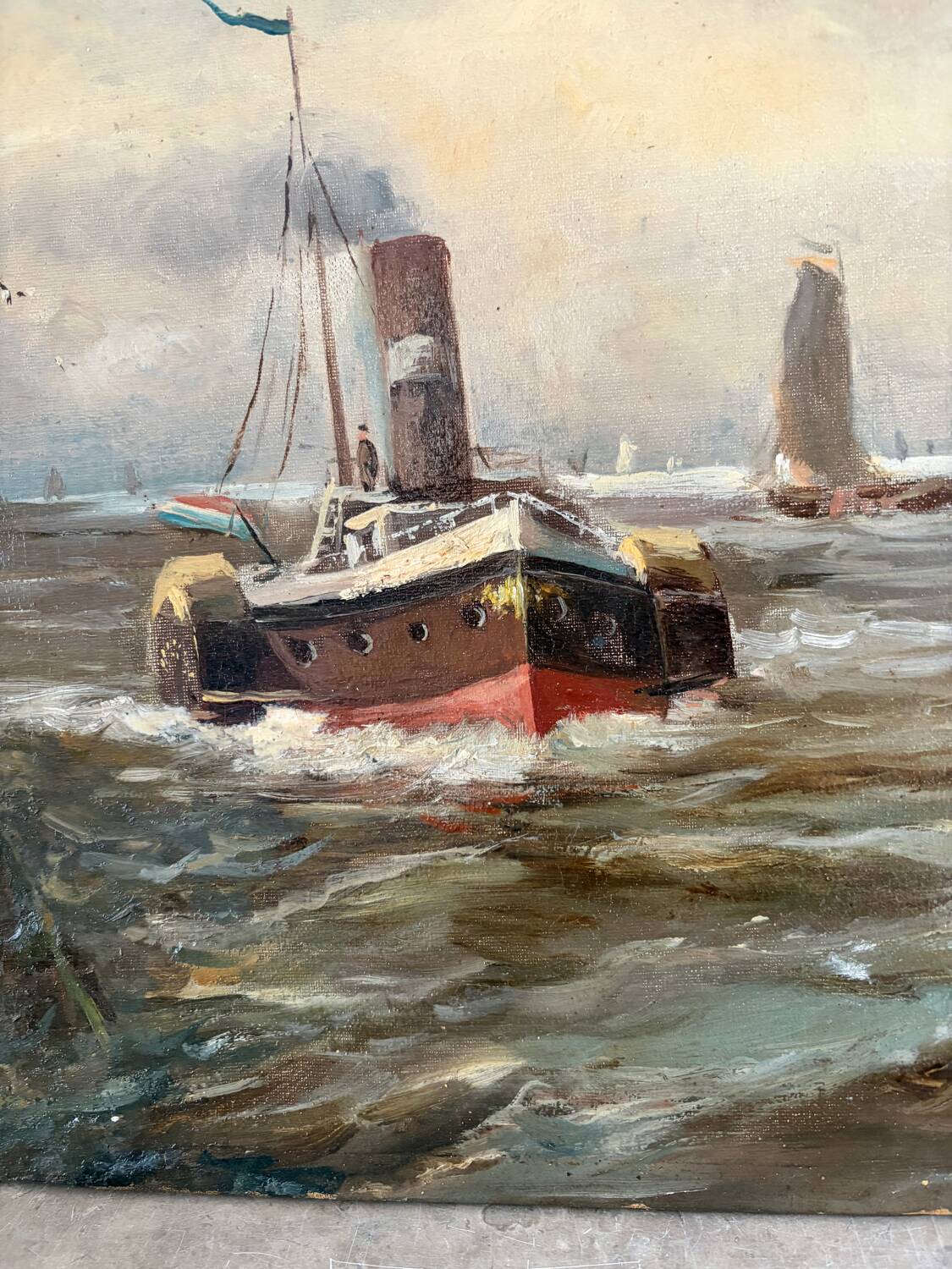 Dutch port scene, early 20th century signed J Gulik