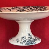 Gien opaque porcelain compote, Anemones 23.2 x 11 cm