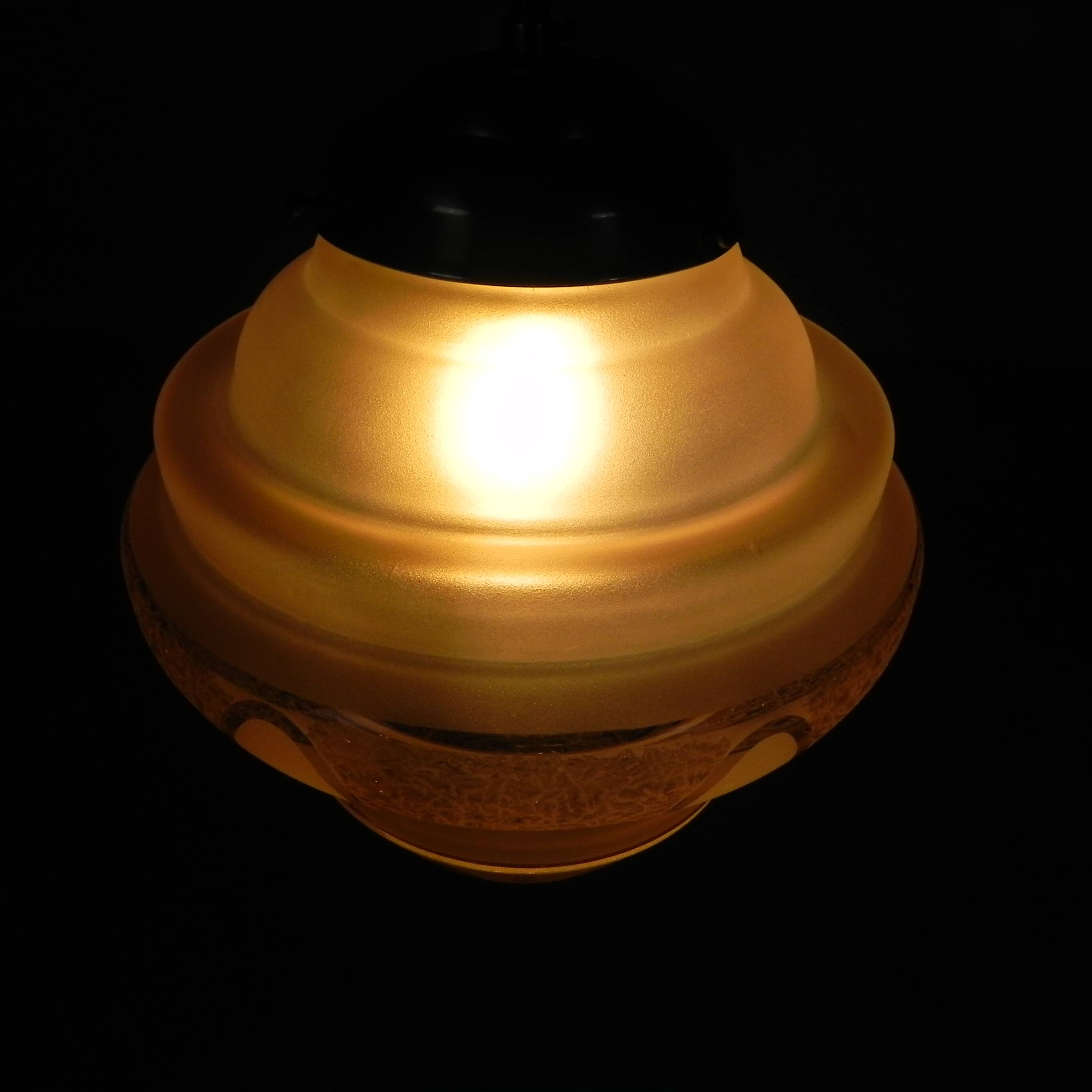 Art Deco pendant lamp with pink glass shade, 1930s