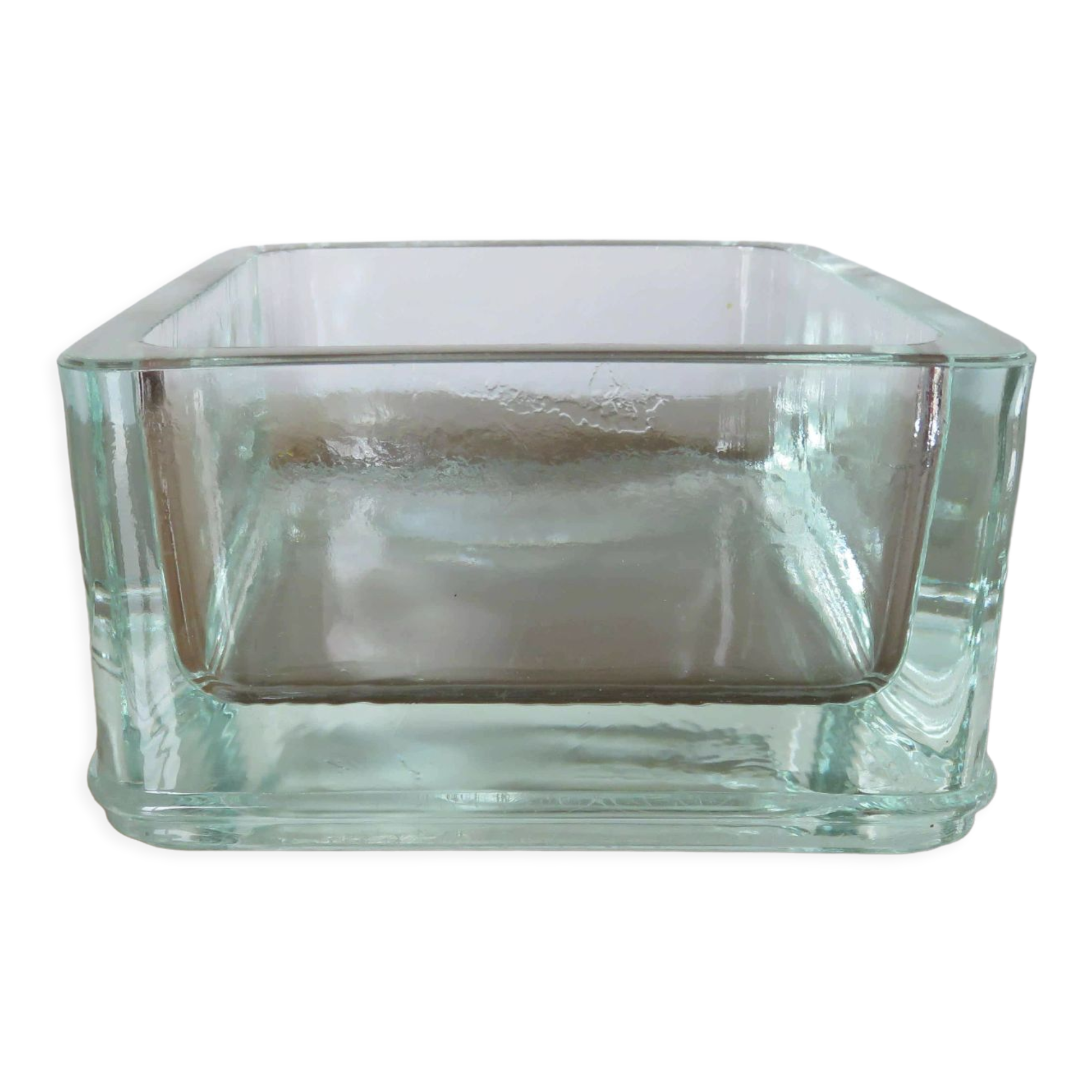 Glass pavé ashtray signed "lumax annealed" 40s 50s
