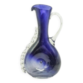 Jarre moderne du milieu du siècle, en verre cobalt à double couche, conçue par K. Gorski, Pologne, années 1970.