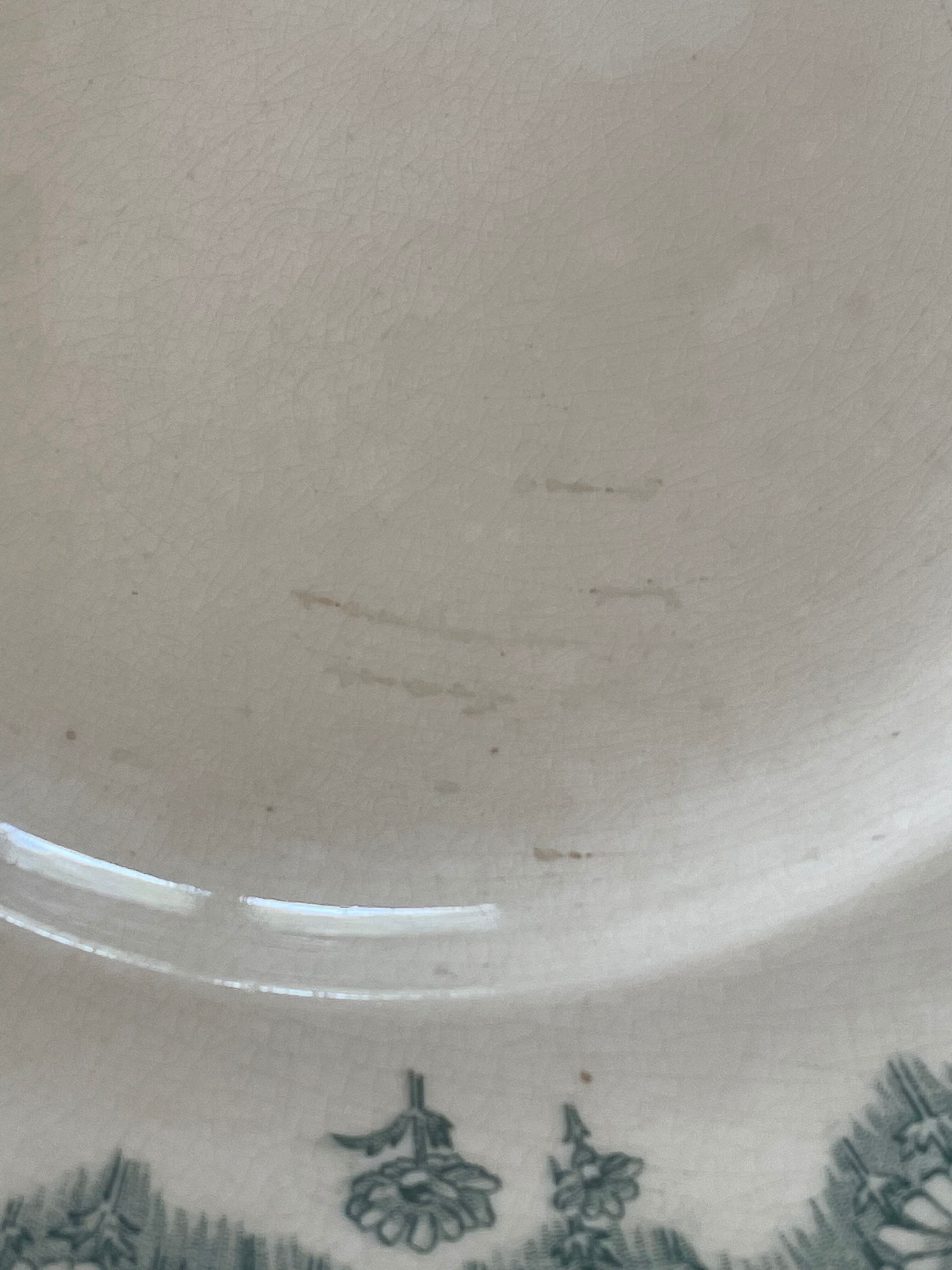 Set of 5 flat plates Terre de fer Longwy