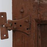 Large 17th century Monastery doors in terracotta lacquered oak, Portugal