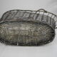 Old basket bottle holder silver metal french bottle holder
