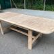 Extendable dining table in solid elm, Maison Regain brutalist 70s.