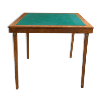 Game table, wooden side table and felt