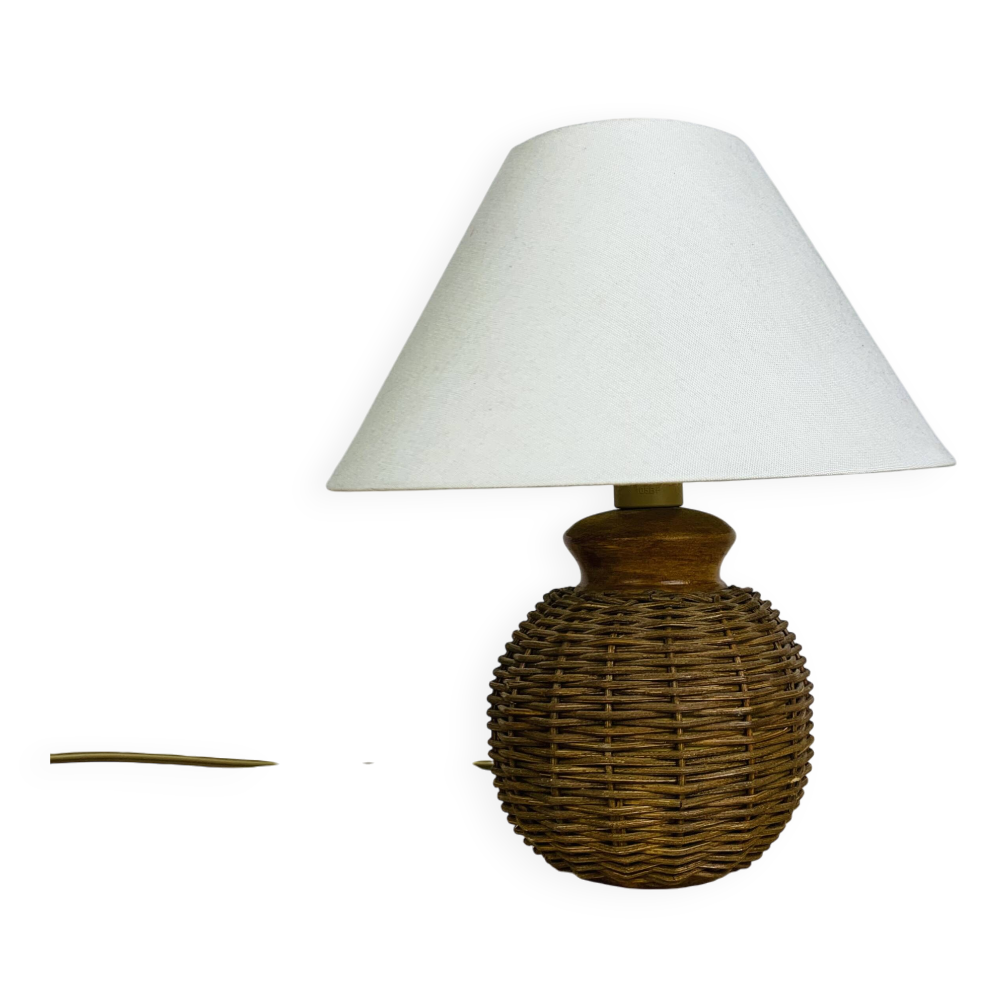 Vintage rattan ball lamp from the 60s