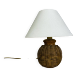 Vintage rattan ball lamp from the 60s