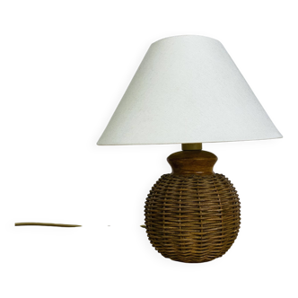 Vintage rattan ball lamp from the 60s