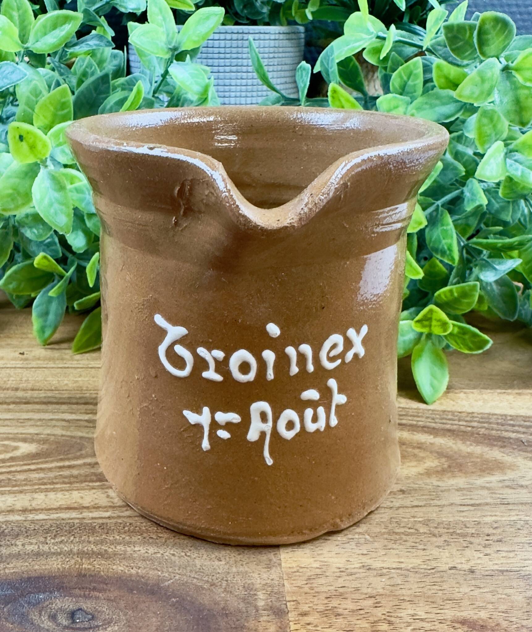 Old stoneware pitcher Troinex 1st August rustic vintage decor