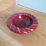 Empty pocket cup red burgundy ceramic ashtray