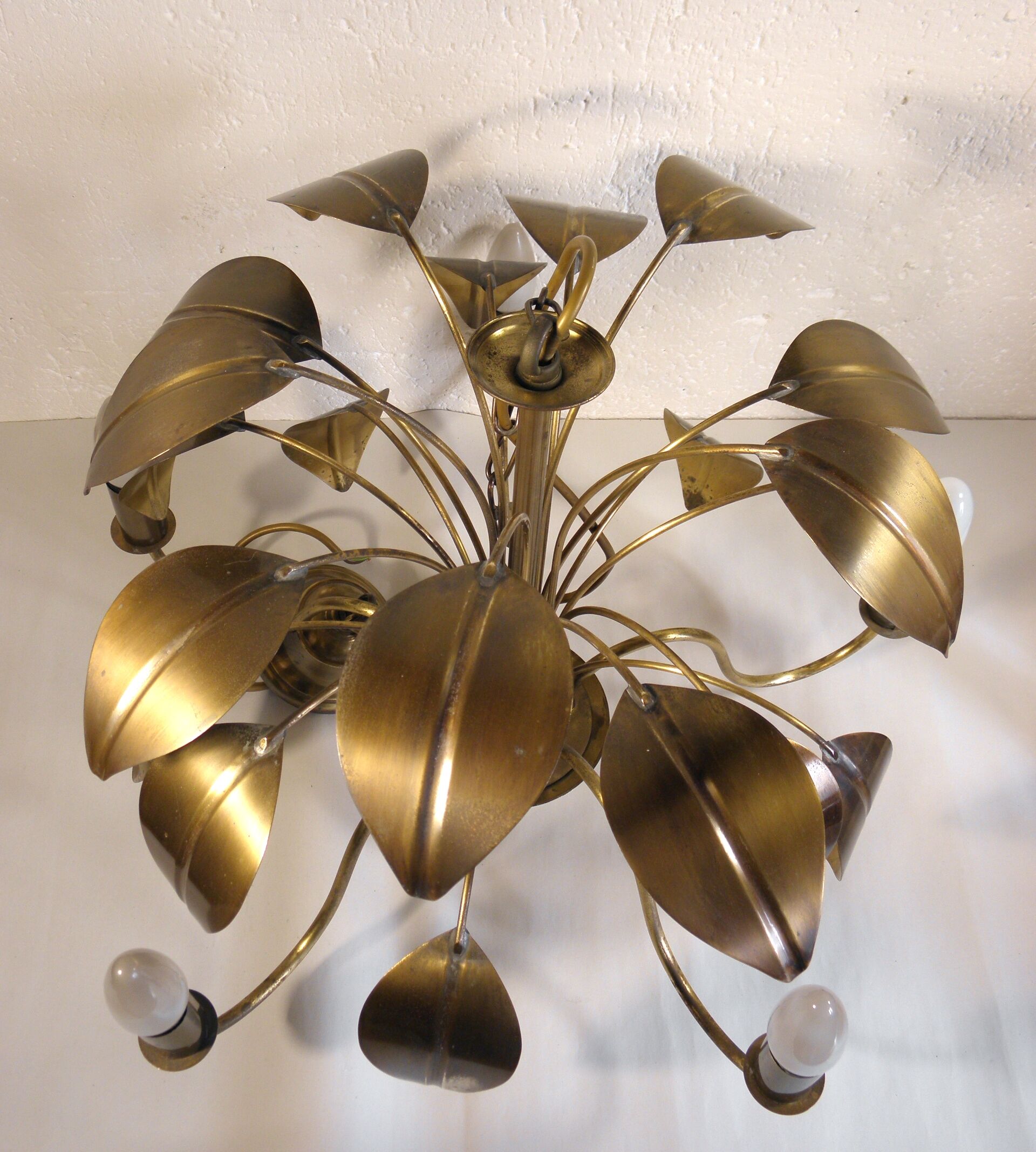 Luster "foliage" brass and gold metal 1970