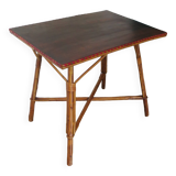 Wooden, bamboo and rattan game table, 1960s