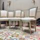 Set of Six Louis XVI Style Lacquered Wood Chairs, 19th Century