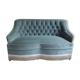 Blue velvet toad sofa