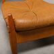 Brazilian Stool Ottoman Oak and Leather in the style of Sergio Rodrigues