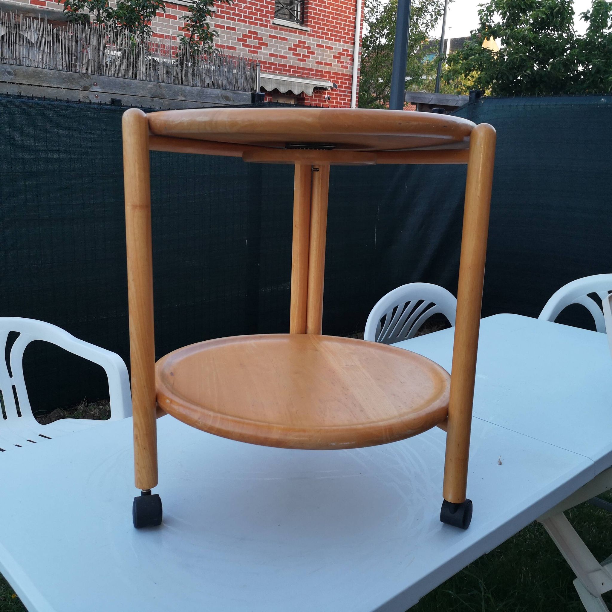Chariot, desserte pliante Jens Quistgaard Dansk Lazy Susan, Danemark 1970