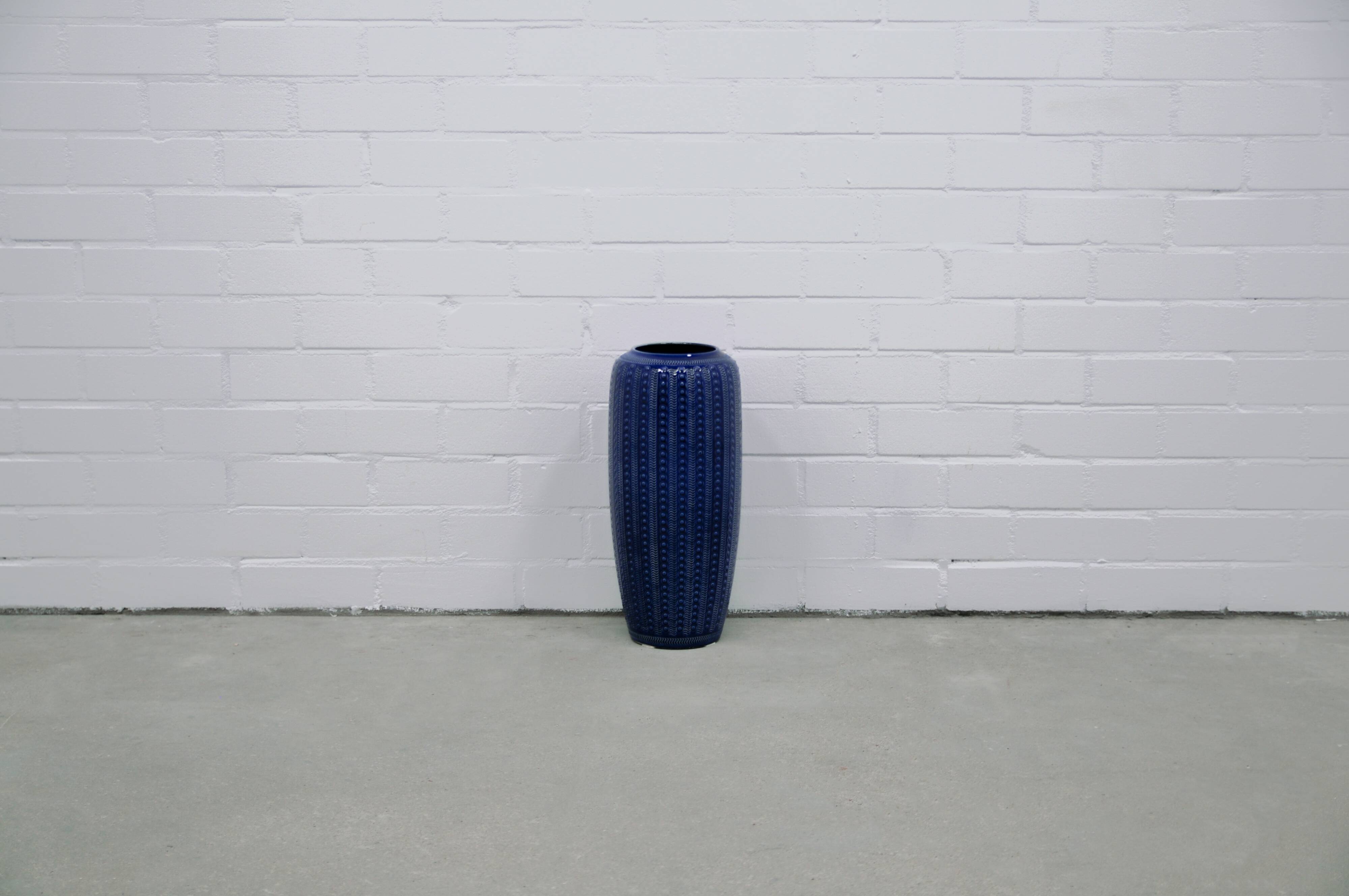 Vintage large blue floor vase west germany
