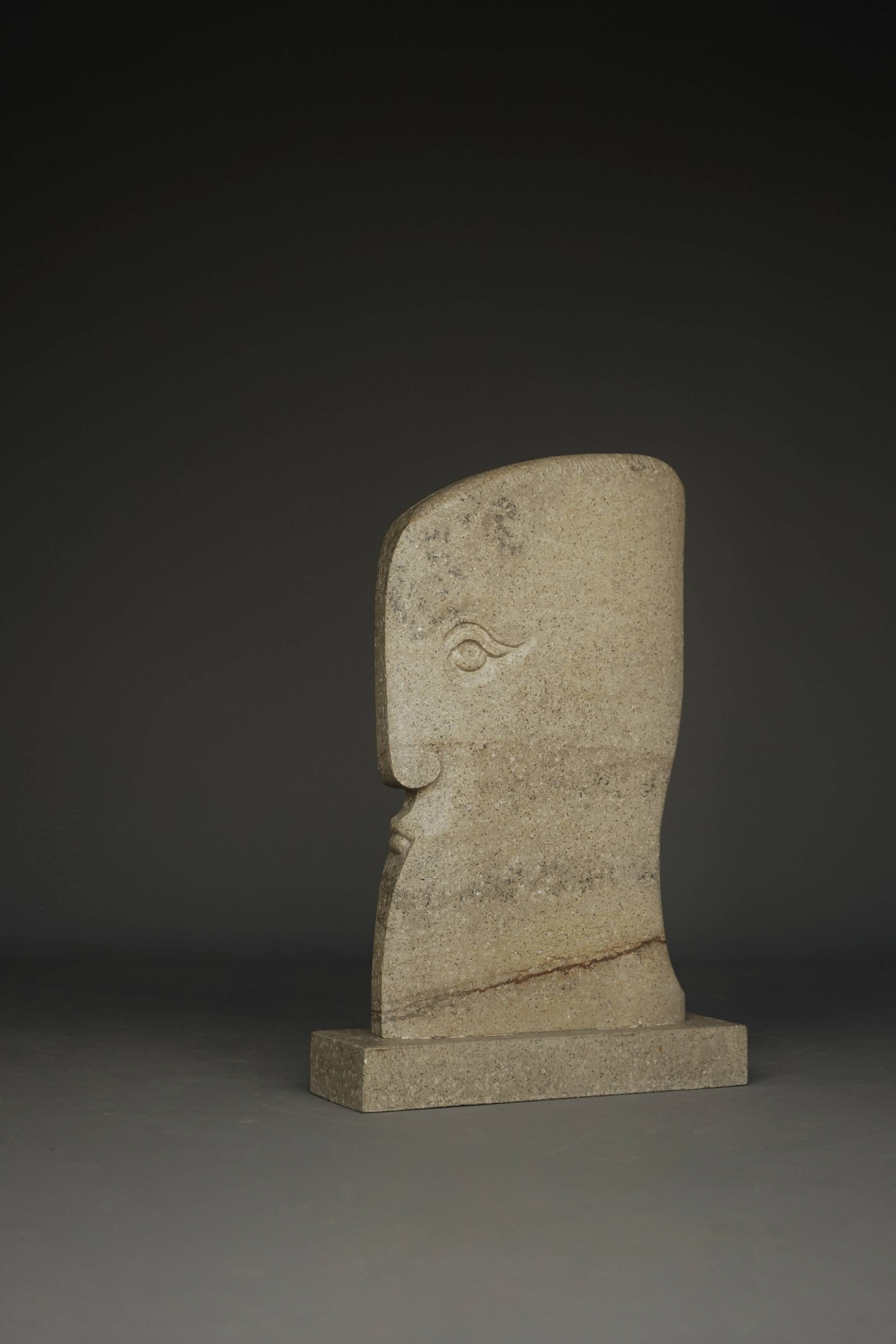 Monumental Sculpture of stylised Head. 1970s