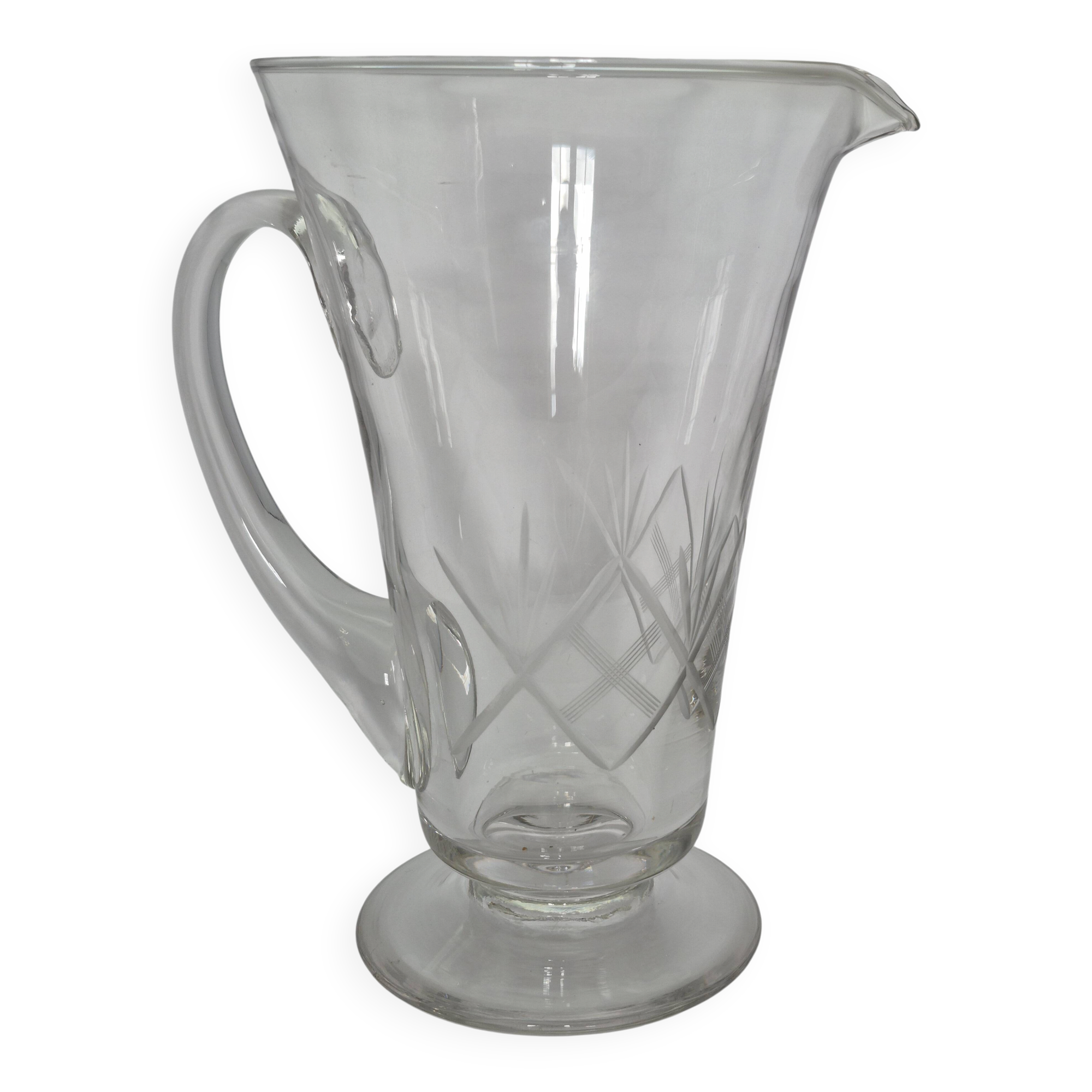 Cut crystal water jug from Fains – 21 cm – vintage