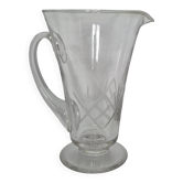 Pichet à eau en cristal de Fains taillé – 21 cm – vintage
