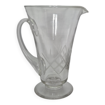 Cut crystal water jug from Fains – 21 cm – vintage
