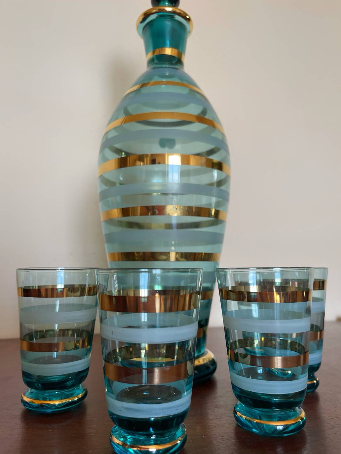 Bohemian glass liquor service from the 60s