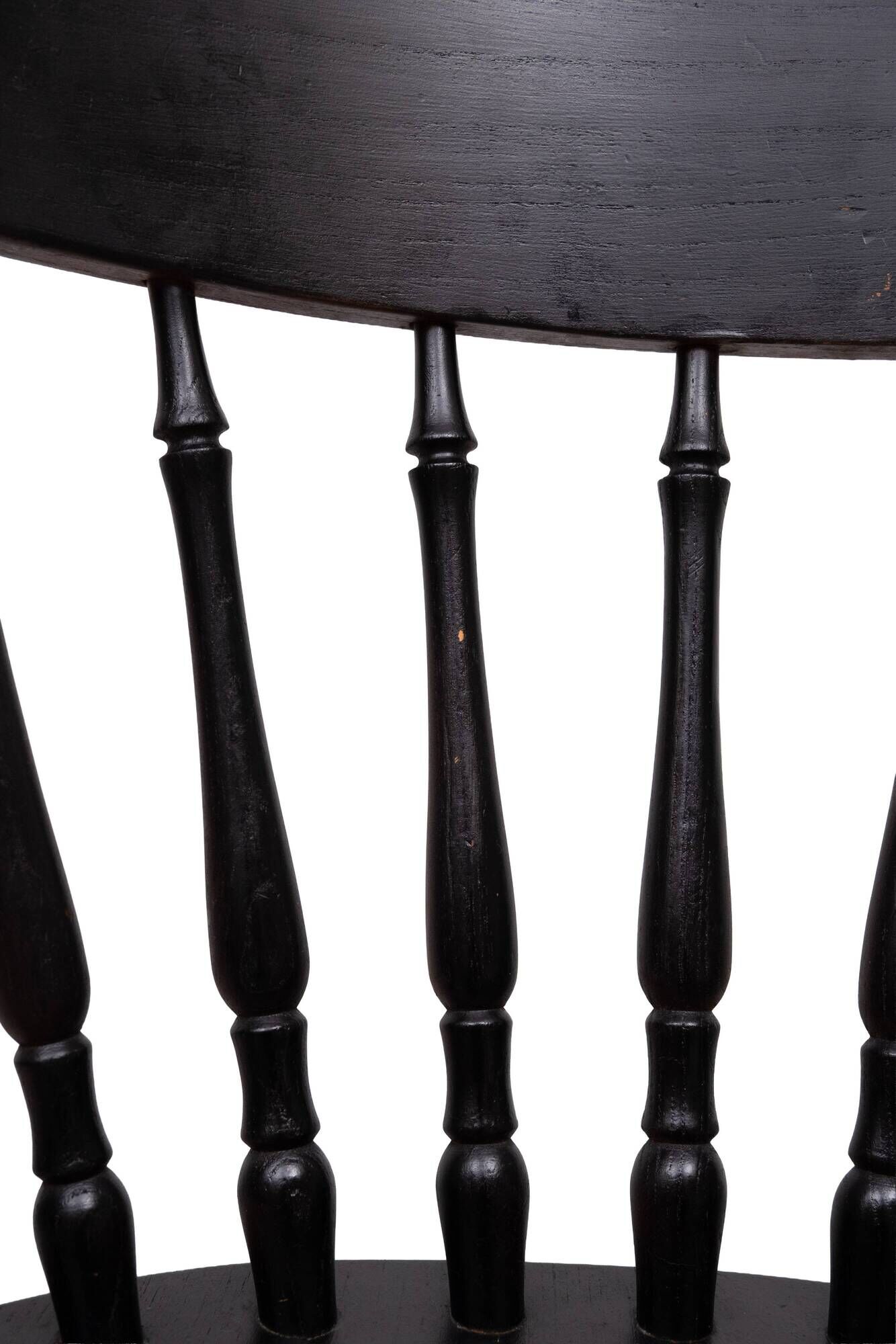 set of 6 Black Oak Windsor style Spindle-back dining chairs. Holland