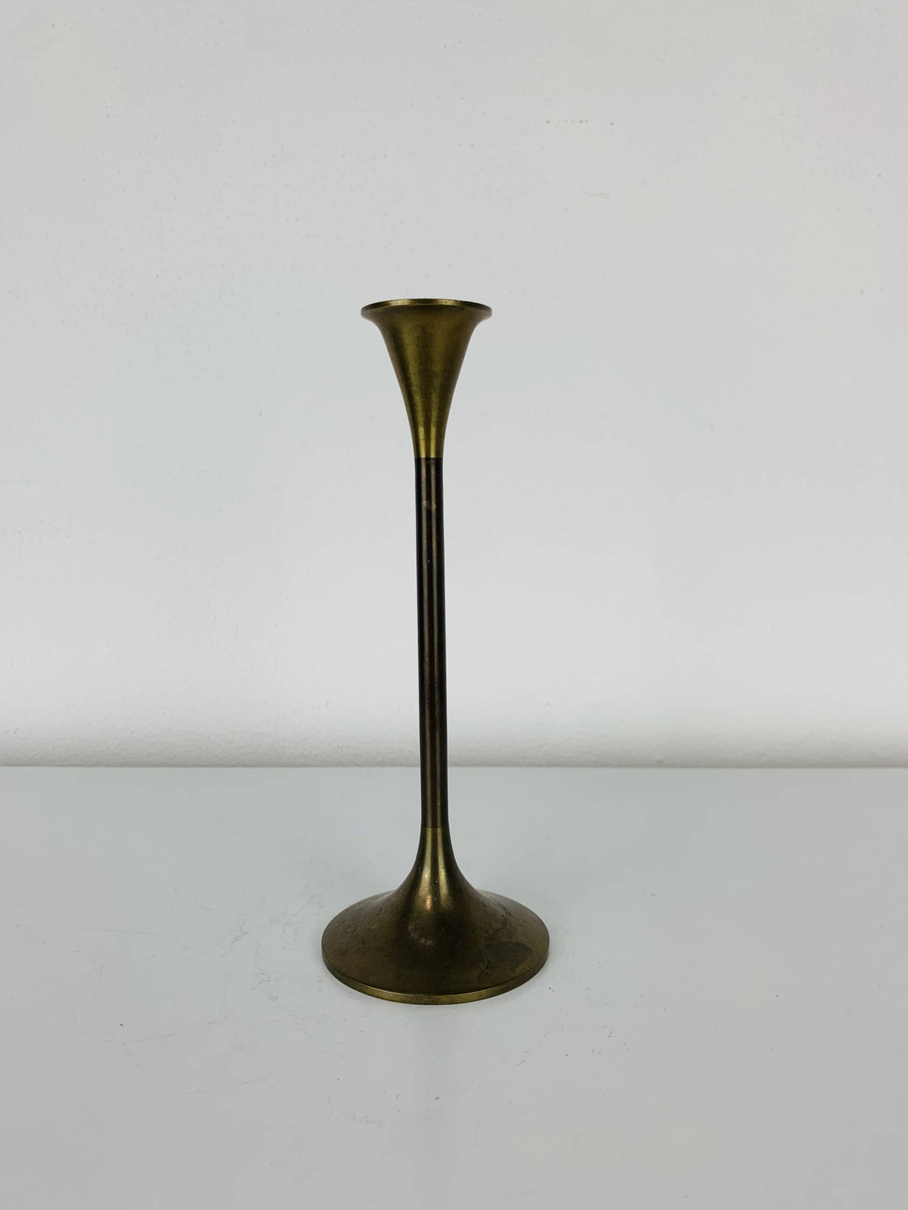 Scandinavian brass candle holder, 1960s