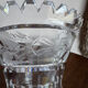 Cut and engraved crystal vase – vintage floral decoration
