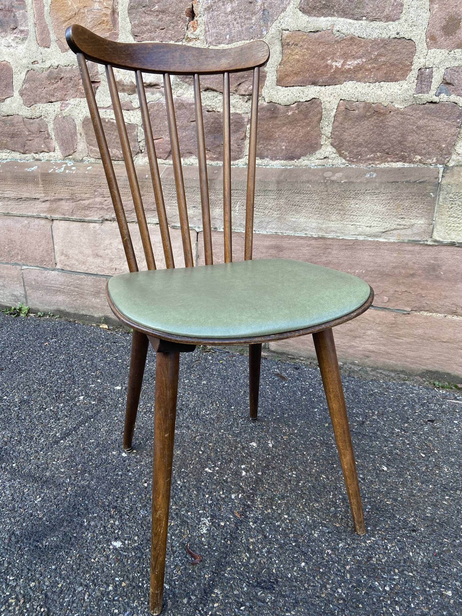 6 vintage chairs Baumann 1960 mid-century Scandinavian compass feet simi