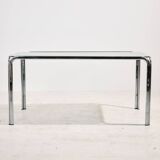 Italian chrome and leather dining set by Gastone Rinaldi, set of 7.