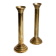 Gold-Plated Metal Candle Holders Set of 2, 1960s Italian Column Design, Vintage Table Decor