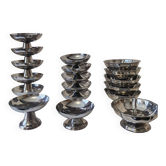 18 low sorbet cups in stainless steel chrome
