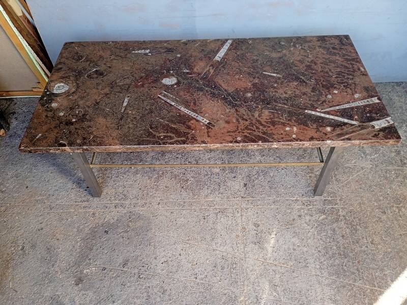 Fossil marble design coffee table 124cm