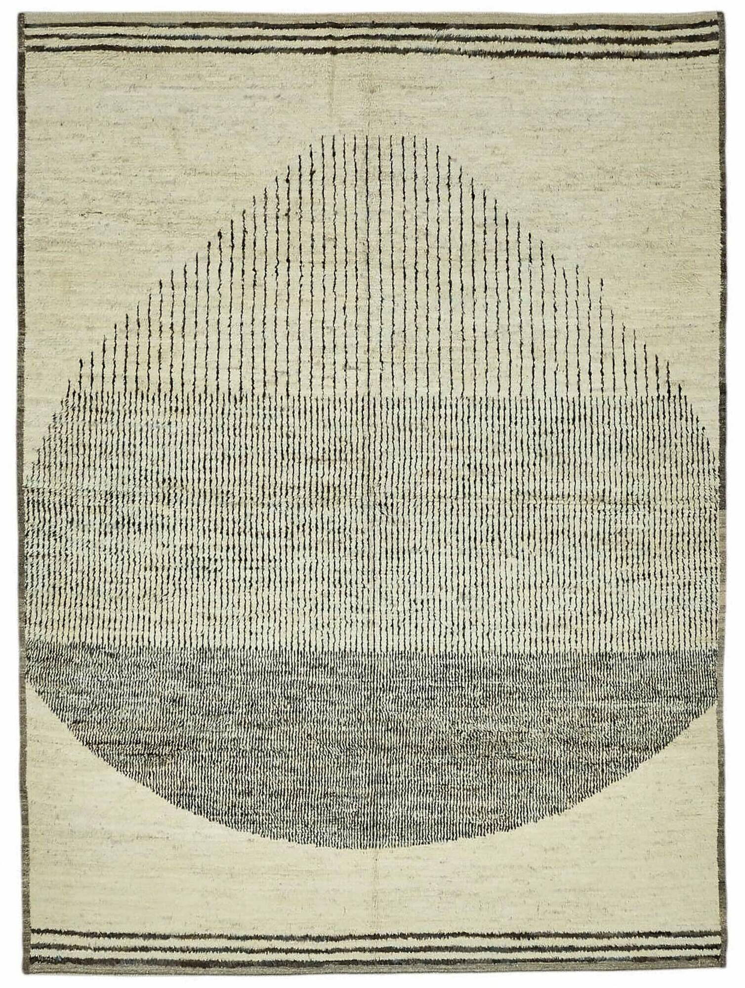 Hand-Knotted Turkish Contemporary 247 cm x 342 cm Beige Wool Carpet