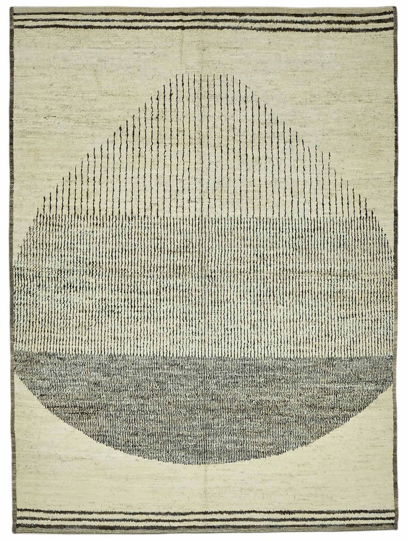 Hand-Knotted Turkish Contemporary 247 cm x 342 cm Beige Wool Carpet