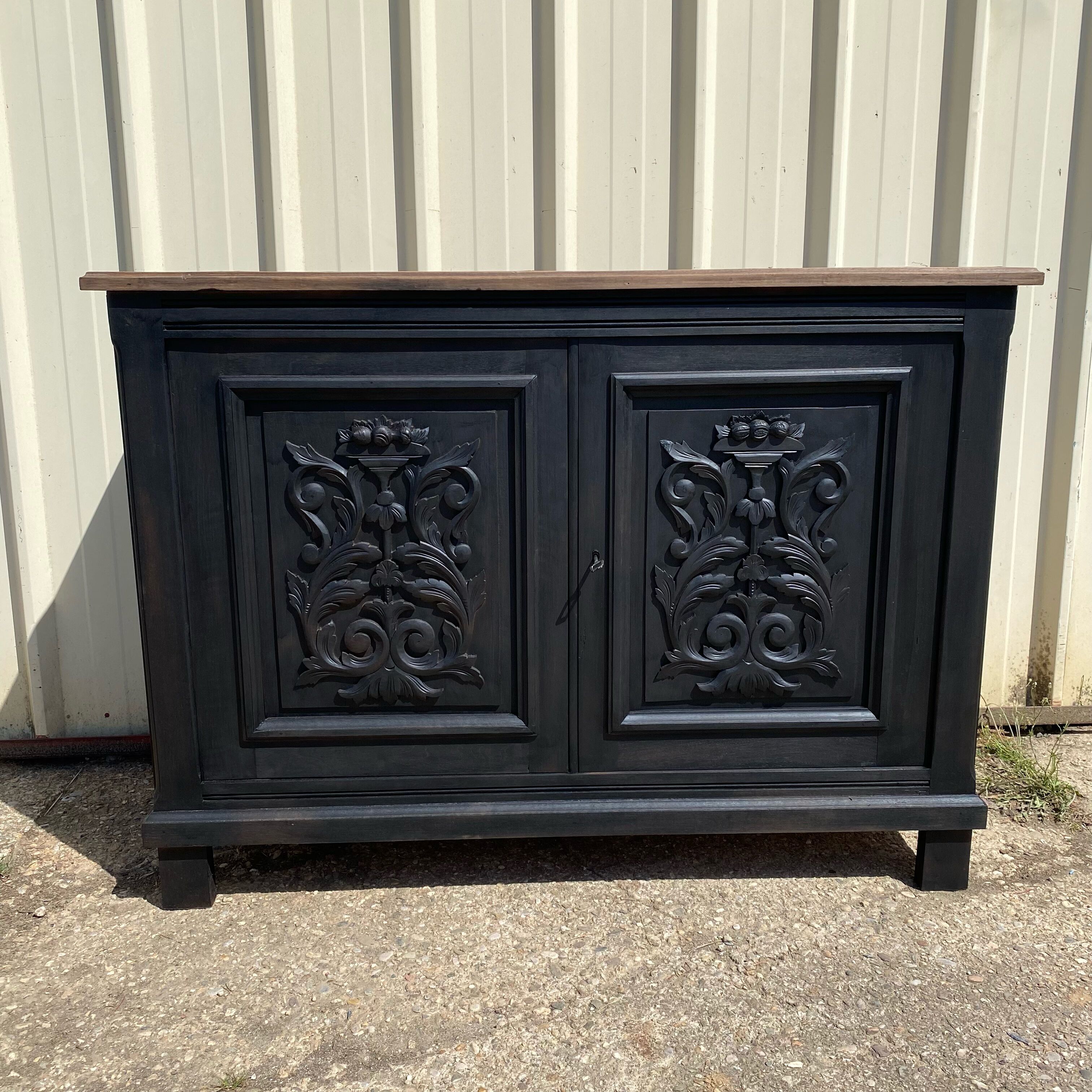 Black wood bottom sideboard