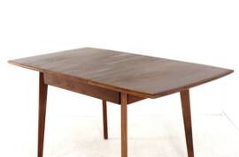 Table à manger rectangulaire extensible en teck - design néerlandais mid-century moderne