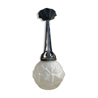 Chandelier Ceiling lamp glass art deco 1930