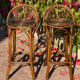 Pair of 1960s rattan stools from France.
