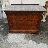 Louis Philippe burl walnut chest of drawers