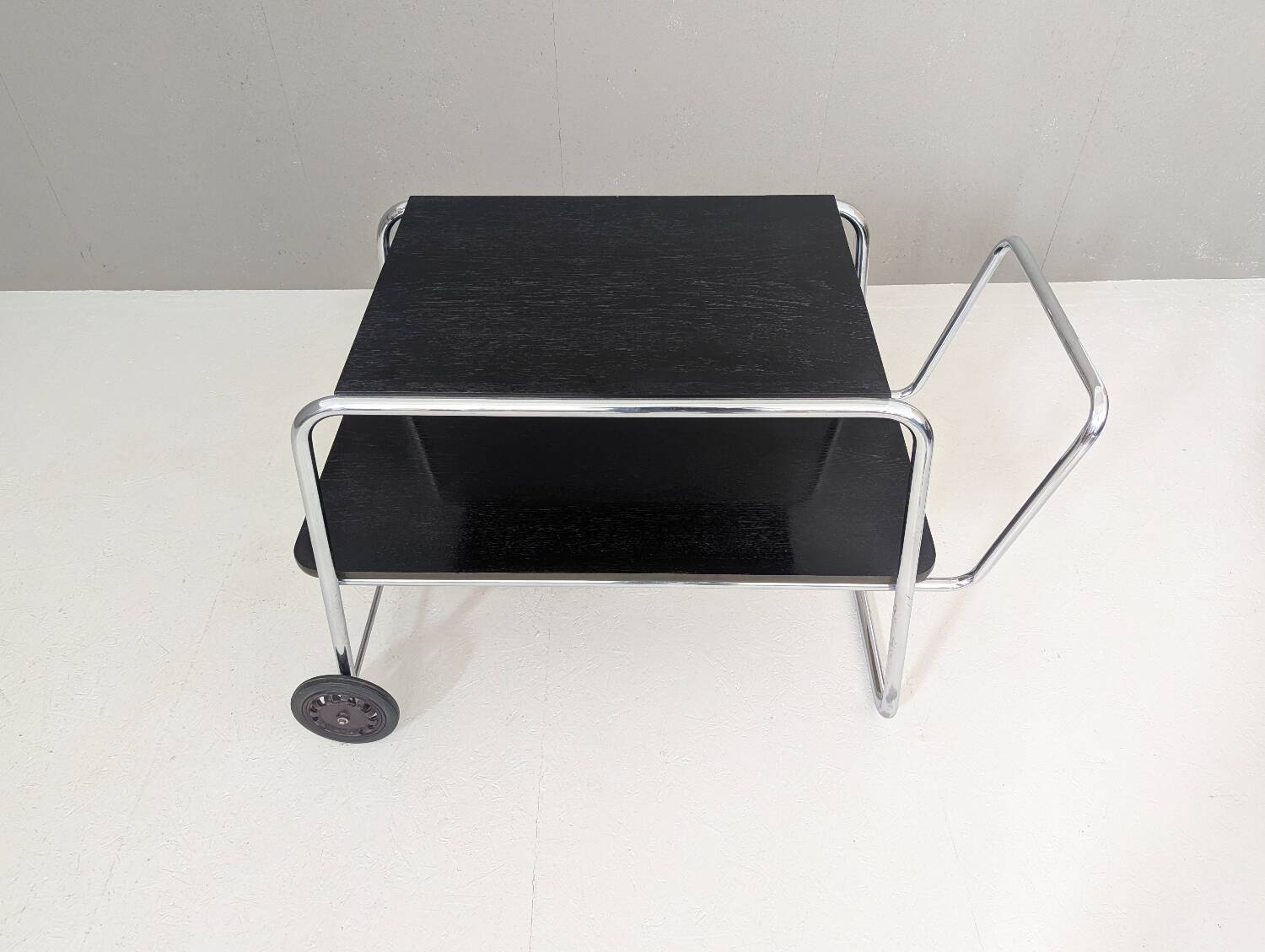 Bauhaus Tubular Steel Serving Cart by Robert Slezák, 1930s