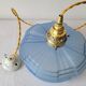 Suspension Art déco en opaline bleue