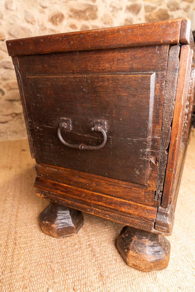 Antique Carved Solid Oak Chest – 2nd Half of the 18th Century