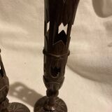 pair of wooden candlesticks
