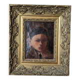Antique oil on canvas frame, baroque gilded wood frame