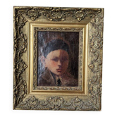 Antique oil on canvas frame, baroque gilded wood frame