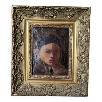 Antique oil on canvas frame, baroque gilded wood frame